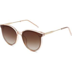 Classic Round Oversized Sunglasses - Trendy Retro Vintage Shades for Women & Men